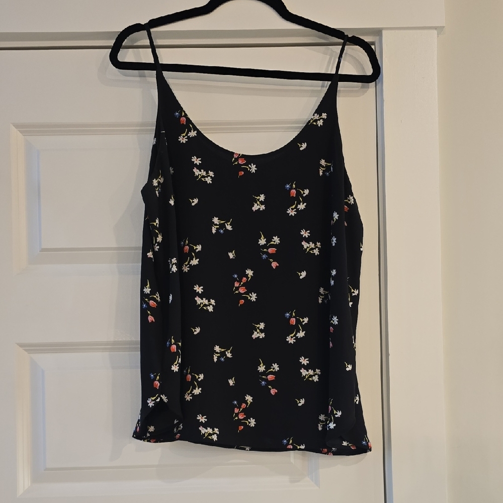 LOFT Black Floral Camisole